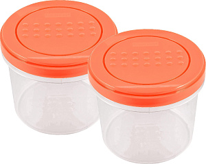 Набор банок Plast Team PATTERN, с закручивающейся крышкой, коралловый, 2 шт. (0,7л), 115х115х133 (PT9860) 000000000001201524