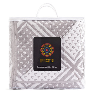 Покрывало 200x240см DE'NASTIA Ромб2 3слоя серое жаккард 55%хлопок 45%полиэстер 000000000001212606