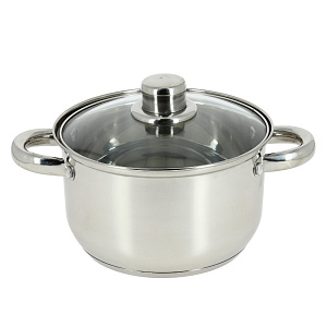 Кастрюля 2,6л 18х10см MOULIN VILLA VITA стеклянная крышка нержавеющая сталь 000000000001153957