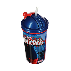 3D Фляга с крышкой и трубочкой Спайдермен Disney, 450мл 000000000001127671