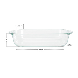 Форма для запекания 24,9х21,9х5см 1,6л LUCKY боросиликатное стекло RMCA-0037/LS1202 000000000001215691