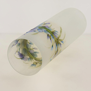 Ваза стеклянная с ручным рисунком, дизайн Danuta Kotova,широкий цилиндр  высотой 40 см, ручной рисунок по матированной поверхности. 000000000001191022