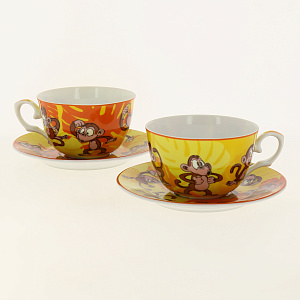 Чайная пара 250мл ОБЕЗЬЯНЫ 86-2139 1+1 000000000001138947