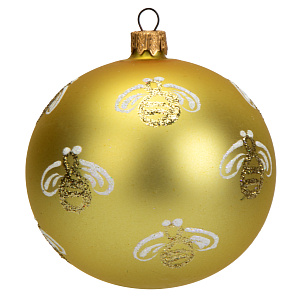 Декоративное украшение Шар №5 D9,5см БИРЮСИНКА Пчелы золото стекло 000000000001207651
