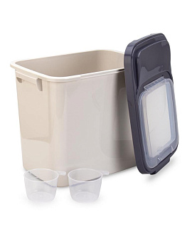 Контейнер для сыпучих продуктов/кормов/овощей 10кг с крышкой микс полипропилен 000000000001229829