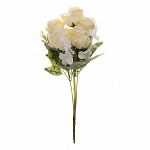 Цветок искусственный букет Роз 29см айвори 000000000001221570