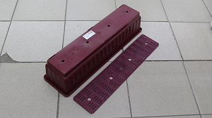 Ящик для цветов и рассады с дренажной решёткой 60х16х13 Вишнёвый пластик 000000000001194512