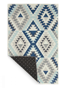 Коврик придверный 50x80см LUCKY Ромбы этно синий/серый полиэстер 000000000001200460