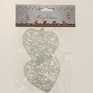 Набор украшений декоративных Сердце 2шт 7см белый R010511 000000000001191493