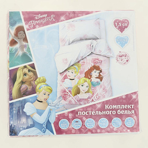 Комплект постельного белья 1,5-спальный Follow your heart Принцессы пододеяльник143х215см простыня150х214см наволочки50х70см-1шт поплин 100%хлопок 000000000001206733
