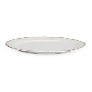 Блюдо овальное 30см Stephanie с перламутром золото фарфор 000000000001219786