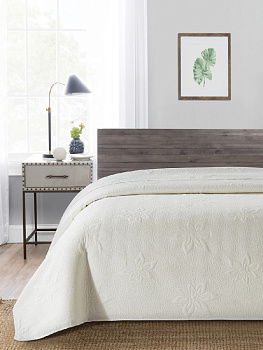 Покрывало DE'NASTIA 200х240см 3 слоя жаккард астра молочный U000108 000000000001195451