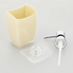 Диспенсер для жидкого мыла DE'NASTIA четырёхгранный зауженный персик пластик 000000000001207092