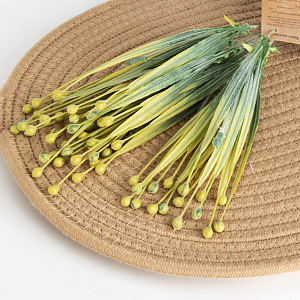 Цветок искусственный Трава 37,5см бело-желтая 000000000001221567