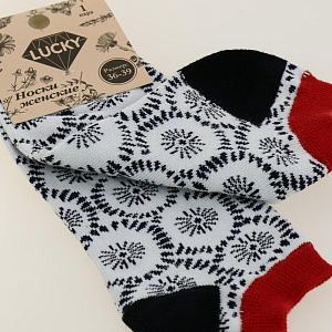 Носки женские р.36-39/23-25 LUCKY укороченные синий полоска 000000000001184373