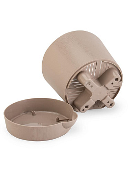 Горшок для цветов 2л Интерм с поддоном латте пластик 000000000001230341