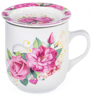 Кружка заварочная 350мл OLAFF Рассвет металл сито подарочная упаковка фарфор 000000000001184650