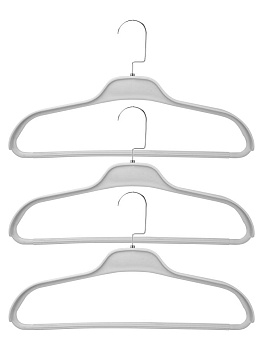 Набор вешалок 3шт41смFORAширокое плечо хромированный крючок пастель полипропилен 000000000001228695