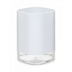 Стакан для зубных щеток7,7x11,3см DE'NASTIA STABLE W белый пластик/акрил 000000000001224734