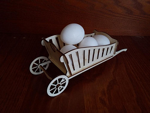 Декор пасхальный ХВ Корзина-телега 25,6х9,2х8,3см фанера 998 000000000001197326