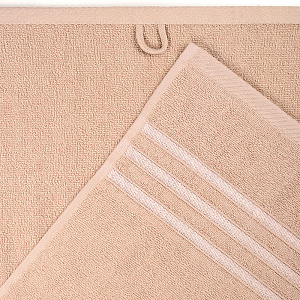 Полотенце махровое 50х90см DINA ME бордюр с 3 полосками светло-коричневое плотность 380гр/м 100%хлопок 000000000001210278