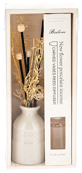 Диффузор для ароматизации помещений в керамической вазе с палочками 30мл Сухоцветы 000000000001210782