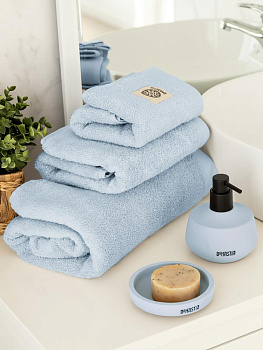 Полотенце 70х130см DE'NASTIA SOFT COLLECTION голубой хлопок-100% 000000000001216103