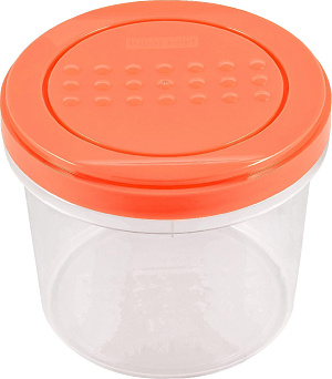 Банка для продуктов Plast Team PATTERN, с закручивающейся крышкой, 0,7л, коралловый, 115х115х102 (PT1128) 000000000001201509