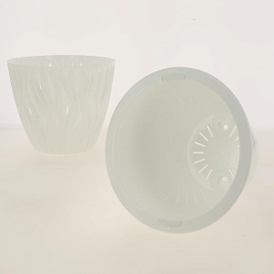 Кашпо со вставкой Вдохновение 1,6л цвет Белый/Белый артикул КШ-5737 пластик 000000000001194613