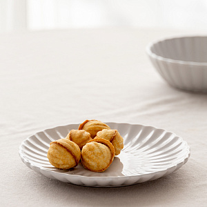 Тарелка десертная 20,5см LUCKY Ракушка белый керамика 000000000001220843