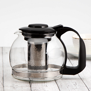 Чайник заварочный 1,6л круглый M010058/R030006 стекло 000000000001168243