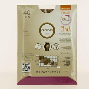 Колготки ORODORO (Lace) 40 Den, цвет легкий загар, размер 3 000000000001141178