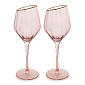Набор бокалов для белого вина 2шт 600мл LUCKY La rose розовый с золотом стекло
