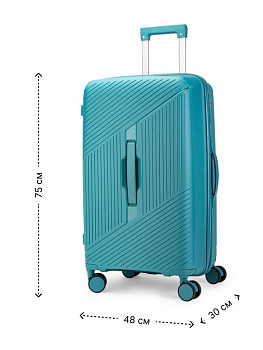 Чемодан на колесах L (48х30х75см) полосы индиго PP 000000000001226560