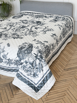 Покрывало 240x260см DE'NASTIA Tiger белый/серый полиэстер 000000000001230719