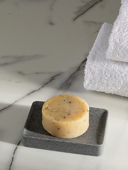 Мыльница 11,5x8,5см DE'NASTIA Quadro серый полирезина 000000000001227011