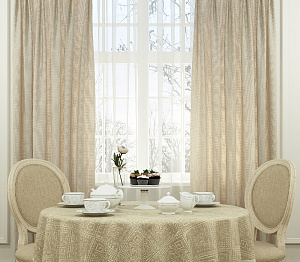 Скатерть из ткани КРОШЕ 150х220, состав 64% хлопок, 36% п/э, подгибка С 4695 000000000001192537