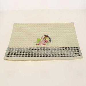 Полотенце кухонное из 100% хлопка.Оригинальный дизайн  вышивок. Пестротканый бордюр по одному краю. Приятные на ощупь. 096880 000000000001190844