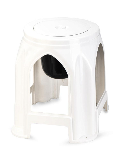 Портативный туалет 42х39см для взрослых белый полиэтилен 000000000001227342