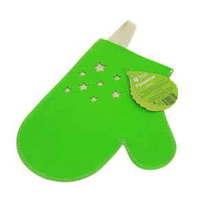 Рукавица Звёзды Банные штучки, зеленый, войлок 000000000001131727