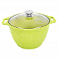Кастрюля 4л KUKMARA Trendy style стеклянная крышка антипригарное покрытие lime литой алюминий