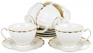 Набор чайный 12 предметов (чашка 200мл-6шт/блюдце-6шт) BALSFORD Грация Поллет подарочная упаковка фарфор 000000000001193978