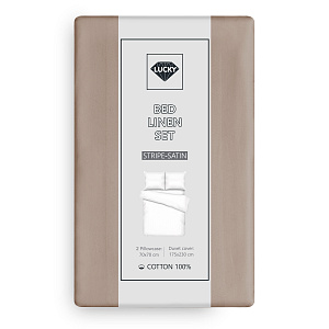 Комплект постельного белья 2сп 70х70см-2шт LUCKY капучино страйп-сатин хлопок 000000000001218163