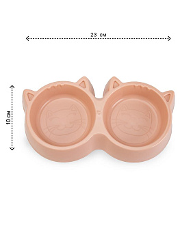 Миска для животных 23х10см двойная КИТТИ в ассортименте полипропилен 000000000001229118