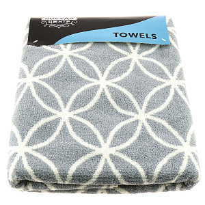 Полотенце 70х140см ПОСУДА ЦЕНТР махровое серый хлопок 000000000001189146