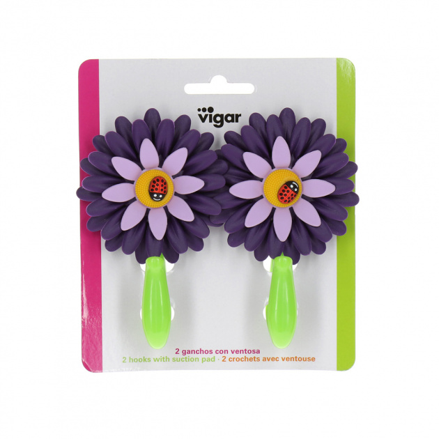 Набор крючков Flower Power VIGAR, фиолетовый, 2 шт. 000000000001129648