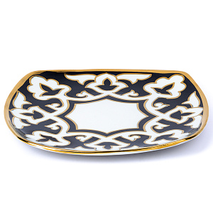 Блюдо Пахта 21х21см ASIA PORCELAIN квадратное с титановым напылением фарфор 000000000001209578