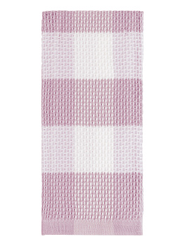 Полотенце кухонное 40x60см DE'NASTIA Вафля Клетка лавандовый хлопок 000000000001213585