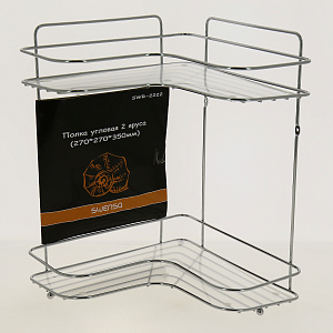 Полка Премиум угловая 27х27х35см 2 яруса, хромSWR-2222 000000000001181574