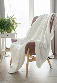 Плед 200x220см DE'NASTIA Уютный белый полиэстер Плед 200x220см DE'NASTIA Уютный белый полиэстер 000000000001216534